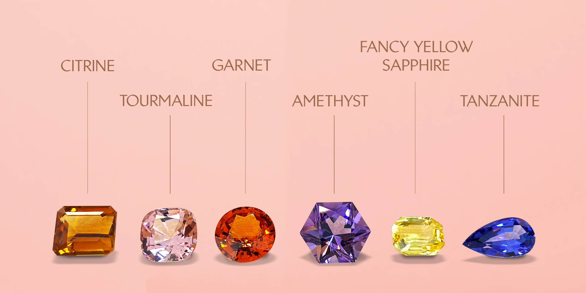 SUEN Candy: Coloured gemstones – Citrine, Tourmaline, Garnet, Amethyst, Fancy Yellow Sapphire, Tanzanite