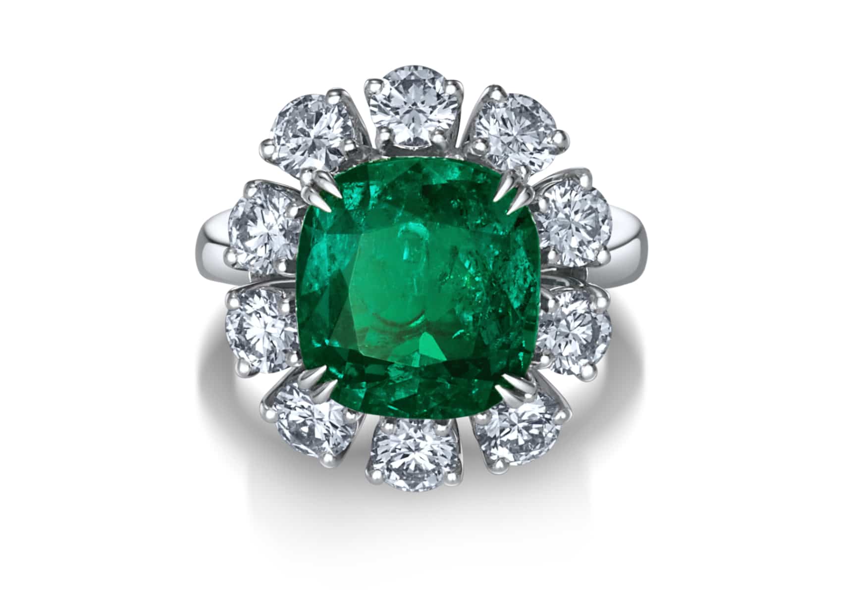 Columbian Emerald ring with diamonds| SUEN