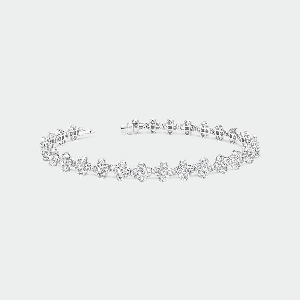 Diamond flower tennis bracelet | SUEN