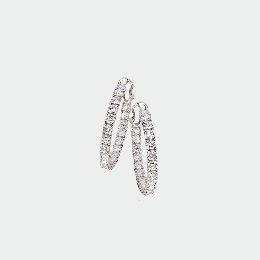 Diamond hoop earrings | SUEN