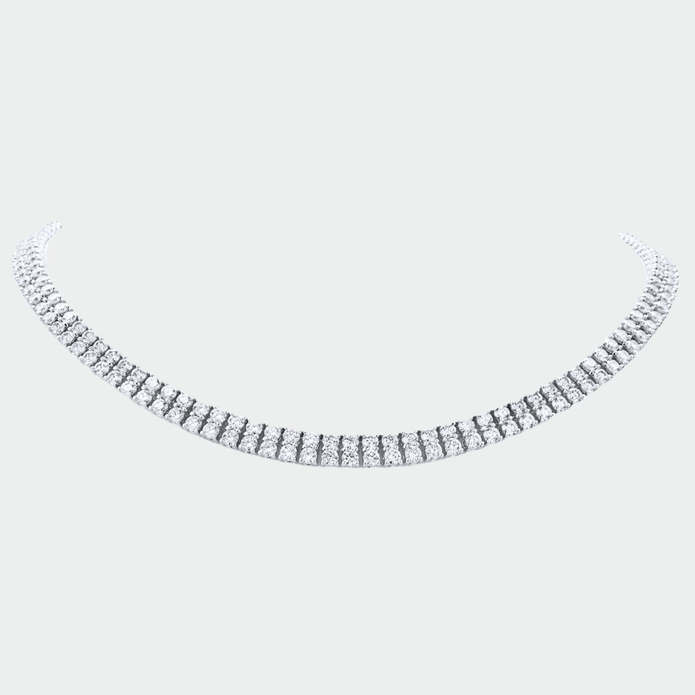 Double Row Diamond Riviera Necklace | SUEN