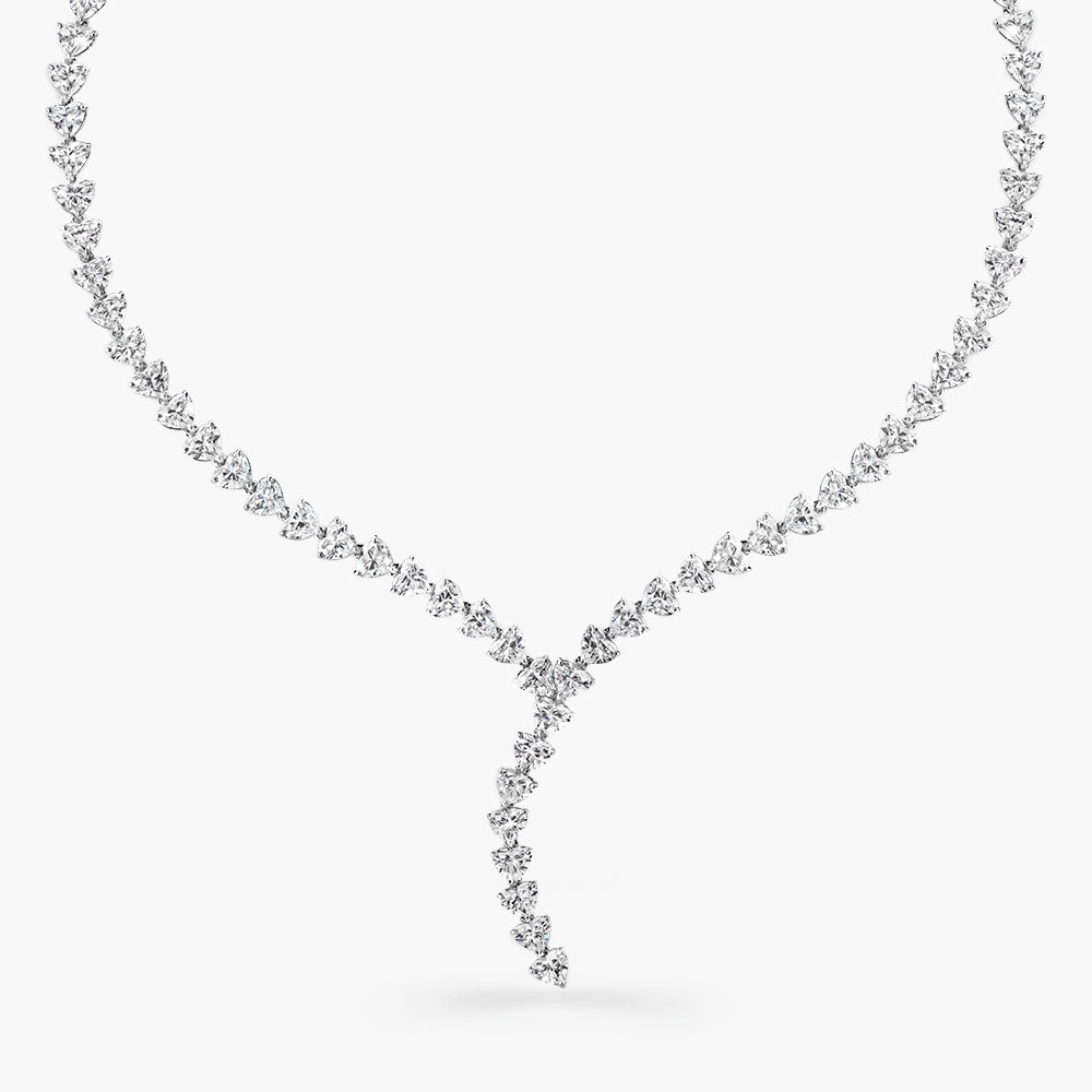Full Heart-Shaped Cut Diamond Necklace | SUEN