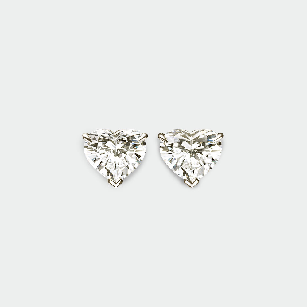 Heart-shaped cut Diamond Stud Earrings | SUEN