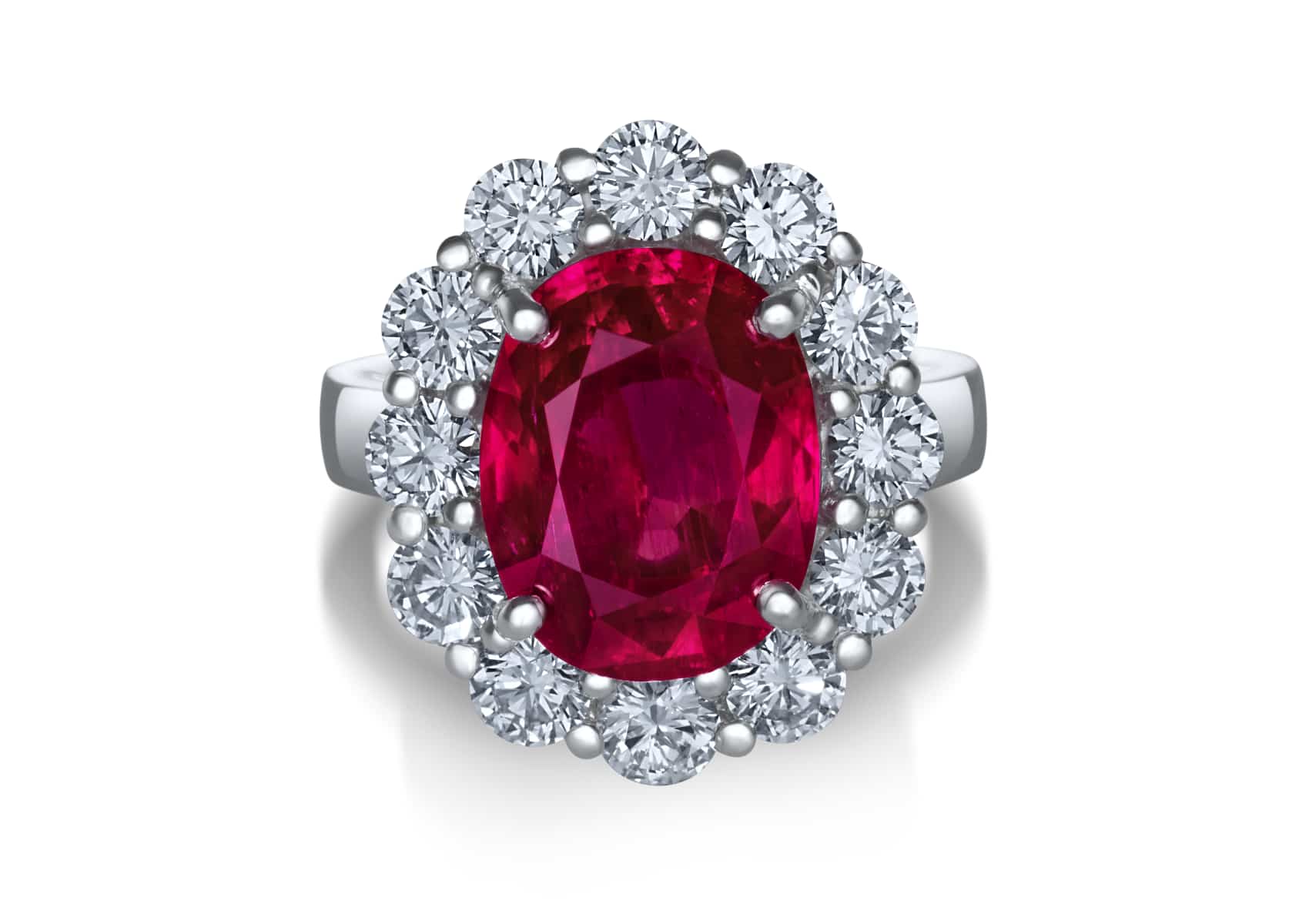 Pigeon Blood Ruby ring with diamonds| SUEN