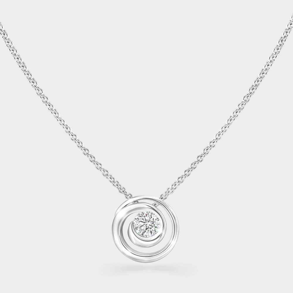 Spiral Diamond Necklace | SUEN